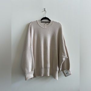 NWOT Free People Cream Crew Neck Sweater